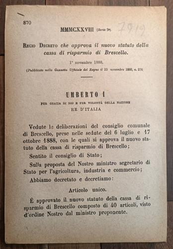 Brescello 1888 regio - brescello, x